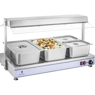 Royal Catering Warmhalteplatte Speisenwärmer Wärmetheke Buffetwärmer 2000 W 4 Halogenlampen -
