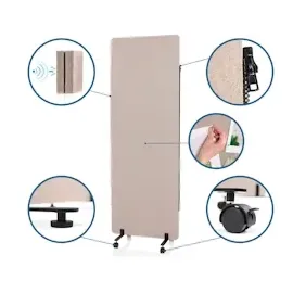 HJH Office Mobile Akustik Trennwand 2er Set Taupe