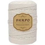 DXRPO Makramee Garn 3 mm x 300 m, Natürliches Makramee, Baumwollgarn Macrame Cord, Baumwollkordel Wird Verwendet Wandbehang, Makramee Blumenampel, DIY Handwerk Pflanze Aufhänger Boho Deko, Beige