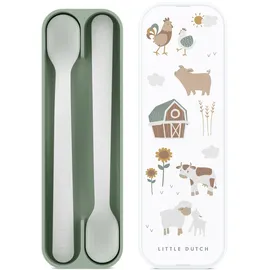 Mepal – Fütterlöffel Mepal Mio – Babylöffel – Kleinkind Fütterlöffel – Baby Besteck – Spülmaschinengeeignet – BPA frei – 2er Besteck Set – Little Farm