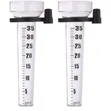 Relaxdays Regenmesser 2er Set Schwarz/Transparent 10025387