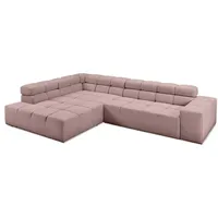 Portobello Ecksofa York Cord Rosa Altrosa
