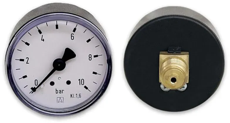 Rohrfeder-Manometer für Heizung/Sanitär Industrie - Axial, Afriso, Ø50mm, DN8 (1/4''), 0-6bar
