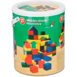 idee+spiel 44025 100 Holzbausteine in Trommel