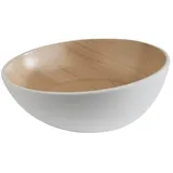 APS Schale FRIDA LOOK, Ø 21,5 cm, Höhe 7/8,5 cm, Melamin, weiß/Holzoptik