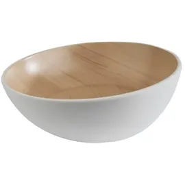 APS Schale FRIDA LOOK, Ø 21,5 cm, Höhe 7/8,5 cm, Melamin, weiß/Holzoptik