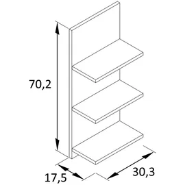 Schildmeyer Wandregal Katta 30,3 x 17,5 x 70,2 cm Anthrazit