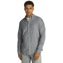 Tommy Jeans Linen Blend M - Langarm Hemd - Herren - Grey - L