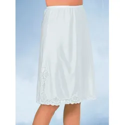 Unterrock, Damen, Gr. 52, weiß, 100% Polyester, unifarben, Röcke