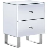 Beliani Nachtschrank Nesle 48 x 60 x 60 cm Silber