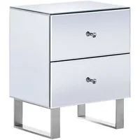 Beliani Nachtschrank Nesle 48 x 60 x 60 cm Silber