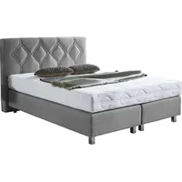 Westfalia Schlafkomfort Boxspringbett "Phönix", grau, B:155cm L:210cm, Bezug Bett: