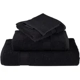 vidaXL SOLUND Handtuchset 100 x 200 cm schwarz 2 St.
