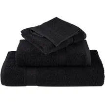 vidaXL SOLUND Handtuchset 100 x 200 cm schwarz 2 St.