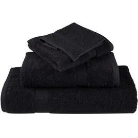 vidaXL SOLUND Handtuchset 100 x 200 cm schwarz 2 St.