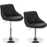 Woltu 2xBarhocker Barsessel Relaxsessel Kunstleder höhenverstellbar schwarz