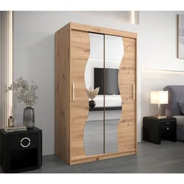 abiks möbel Schwebetürenschrank MADRYT 120 x 200 x 62 cm Eiche Artisan