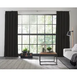 Vorhang WIRTH "Dim out" Gr. 1, schwarz, B:145cm H:150cm, Polyester, Gardinen