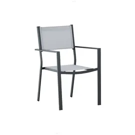 VCM Copacabana Gartenstuhl 41,4 x 42 x 42 cm grau/schwarz 2 St.