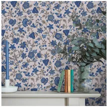 Joules Vliestapete Trailing Scot, glatt, Motiv, (1 St), Design Tapeten blau