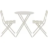 Oviala Klappbarer Gartentisch Ø 80 x 74 cm Beige