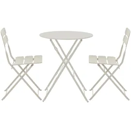 Oviala Klappbarer Gartentisch Ø 80 x 74 cm Beige