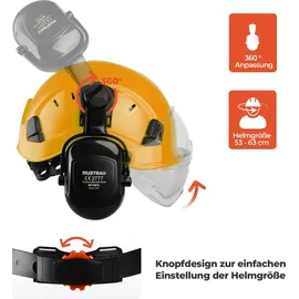 mustbau Sicherheitshelm-Set, EN397 Schutzhelm mit Ohr- und Gesichtsschutz, verstellbares Kopfband von 53 bis 63 cm, strapazierfähiges ABS-Material