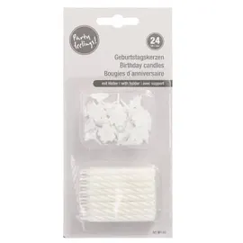 Papstar Geburtstagskerzen mit Halter 6 cm weiss