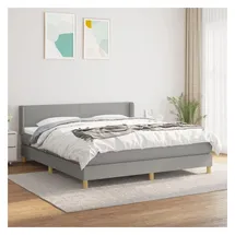 vidaXL Boxspringbett mit Matratze Hellgrau 180x200 cm Stoff