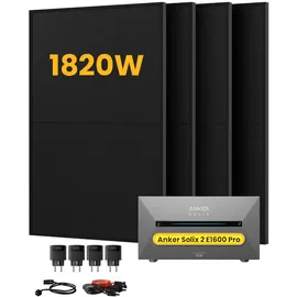 Anker SOLIX Solarbank 2 E1600 Pro All-in-One inkl. 4 x 450 W Solarpaneele + Smart Zähler