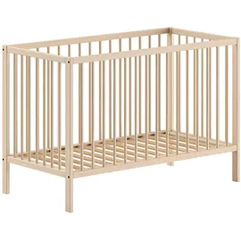 Vipack DINO Gitter-Babybett 60 x 120 cm, höhenverst. Lattenrost, Buche massiv - versch. Ausführungen - Natur