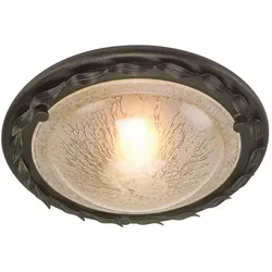 Deckenleuchte Lampe Metall Gold Wohnzimmerleuchte D 30 cm Blätter-Design