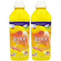 2x Lenor Weichspüler HAPPY 0,95L Sommerblumen-Duft 38 Wäschen Bernstein Siamholz