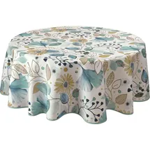 Le linge de Jules Tischdecke Bloom rund 160 cm Blau/Beige