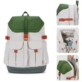 aji Rucksack mit Laptopfach, Rucksack Wasserdicht, Erweiterbar Laptop Rucksack 17 Zoll, Reiserucksack GroßE KapazitäT Zentrale Öffnung für Damen Herren Reisen, Business, Arbeit, Schule (Grün)
