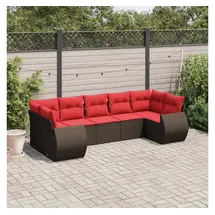 vidaXL Gartensofa-Set 7-tlg. braun Polyrattan