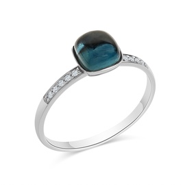 Diamonds by Ellen K. 585 Gold Blautopas Diamant 0,054ct.