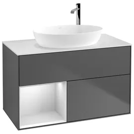 Villeroy & Boch Waschtischunterschrank 2 Auszüge 100 x 60,3 cm Anthrazit matt / Weiß matt
