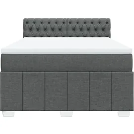 vidaXL Boxspringbett 140 x 200 cm Dunkelgrau