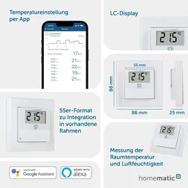 eQ-3 Temperatur- und Luftfeuchtigkeitssensor mit Display HmIP-STHD
