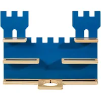 Ben'n'jen Regal, Blau, Natur, Holz, Kiefer, massiv, Abstraktes, 5 Fächer, 56x43x15 cm, Fsc, Typenauswahl, Toniebox und tonies®-Figuren kompatibel, Wohnzimmer, Regale, Wandregale