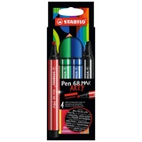 Stabilo Pen 68 MAX - 4er Pack - mit 4 verschiedenen Farben
