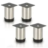 Clanmacy Möbelfuß Edelstahl Möbelfüße Tischbeine (4er Set), höhenverstellbar, Tragfähigkeit 250kg 10 cm