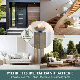 EasyMaxx LED-Dekosäule Metall 87 cm inkl. Pflanzschale Grau