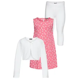 Kidsworld Bolero, Kleid & Leggings in pink / weiß), | Gr.: 128/134