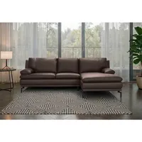 Mid.you Ecksofa, Braun, Leder, Echtleder, Büffelleder,Büffelleder, 248x158 cm, Wohnzimmer, Sofas & Couches, Sofas, Ledersofas