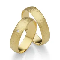 Trauring FIRETTI "Schmuck Geschenk Gold 375 Hochzeit Ehering "LIEBE"" Fingerringe Gr. 63, 0,01 ct SI = kleine Einschlüsse mit Brillant, Gelbgold 375, 5mm, goldfarben (gelbgoldfarben) Made in Germany, wahlweise mit oder ohne Brillant