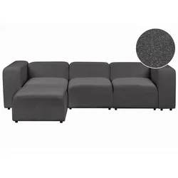 3-Sitzer Sofa Bouclé dunkelgrau mit Ottomane FALSTERBO