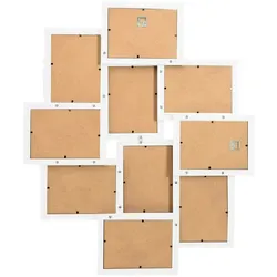 vidaXL Collage Bilderrahmen für 10x(13x18 cm) Fotos Weiß MDF