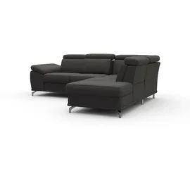 sit&more Ecksofa SIT & MORE "Cabrio L-Form, B: 274 cm, mit Sitztiefen-, Arm- & Kopfteilverstellung", grau (fango), B:274cm H:87cm T:230cm, 100% Polyester, Sofas, Ecksofa, 3 Nierenkissen, Federkern, optional Bettfunktion und Stauraum